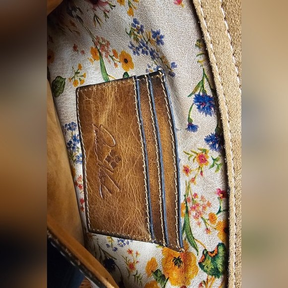 Patricia Nash Emeline Leather Crossbody Prarie Rose Floral Print EUC - Ink Marks - Picture 9 of 16